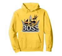 Regalo de cumpleaños: Corona de Aniversario de 45 años de ser un Jefe Sudadera con Capucha, Unisex para Adultos, Limón, M