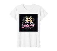 Regalo de cumpleaños de 32 años de ser Fabuloso Camiseta, Mujer, Blanco, XS