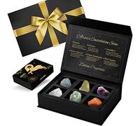 Regalo de cumpleaños de Aries, juego de caja de regalo con piedras de nacimiento de cristal con papel de regalo y lazo de cinta, tarjeta de felicitación, para mujer, madre, hermana, mejores amigas