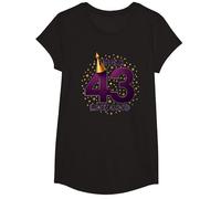 Regalo de cumpleaños: I Make 43 Look Good Funny Age Celebration Camiseta, Niñas, Negro, XS