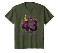 Regalo de cumpleaños: I Make 43 Look Good Funny Age Celebration Camiseta, Niños, Verde Oliva, 2 años