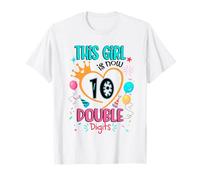 Regalo de cumpleaños número 10 Esta chica es ahora 10 doble dígitos chica Camiseta