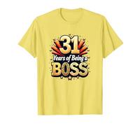 Regalo de cumpleaños número 31: Celebración de años de ser un Jefe Camiseta, Hombre, Limón, S