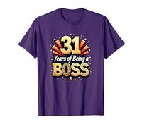 Regalo de cumpleaños número 31: Celebración de años de ser un Jefe Camiseta, Hombre, Morado, S