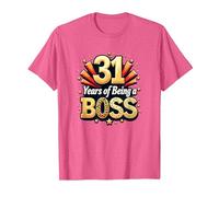 Regalo de cumpleaños número 31: Celebración de años de ser un Jefe Camiseta, Hombre, Rosa Jaspeado, XXL