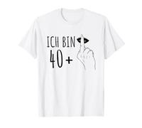 Regalo de cumpleaños número 41 con el dedo medio con texto en alemán "Ich bin 40 plus Camiseta