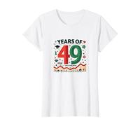 Regalo de cumpleaños número 49: Celebración épica Falla y GANA Camiseta, Mujer, Blanco, M