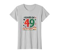 Regalo de cumpleaños número 49: Celebración épica Falla y GANA Camiseta, Mujer, Plata, M