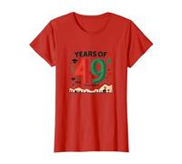 Regalo de cumpleaños número 49: Celebración épica Falla y GANA Camiseta, Mujer, Rojo, M