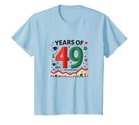 Regalo de cumpleaños número 49: Celebración épica Falla y GANA Camiseta, Niños, Azul Bebé, 3 años