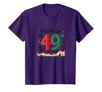 Regalo de cumpleaños número 49: Celebración épica Falla y GANA Camiseta, Niños, Morado, 12 años
