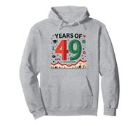 Regalo de cumpleaños número 49: Celebración épica Falla y GANA Sudadera con Capucha, Unisex para Adultos, Gris Jaspeado, M