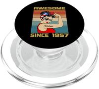 Regalo de cumpleaños número 69 para Mujer Retro Vintage 1957 de 69 años PopSockets PopGrip para MagSafe