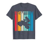 Regalo de cumpleaños para 18 años Quad Fan 4x4 ATV Chicos Camiseta, Hombre, Azul Jaspeado, L