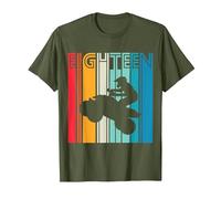 Regalo de cumpleaños para 18 años Quad Fan 4x4 ATV Chicos Camiseta, Hombre, Verde Oliva, L