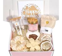 Regalo de cumpleaños para adolescentes, caja de feliz cumpleaños para niñas, lindas cosas preparadas para adolescentes, Navidad, lindas tazas de cristal estéticas de margaritas, juego de 8 piezas