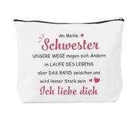 Regalo de cumpleaños para hermana, regalo de Navidad, hermana, regalo del día de la madre, bolsa, Blanco, Maletín de cosméticos