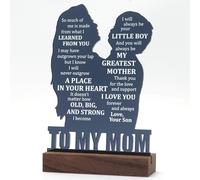 Regalo de cumpleaños para mamá de parte del hijo, regalo sentimental significativo para el día de la madre de parte del hijo, letrero de abrazo acrílico, tributo del hijo a mamá