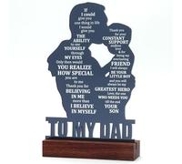 Regalo de cumpleaños para papá de parte del hijo, regalo sentimental significativo para el día del padre de parte del hijo, tributo del hijo a papá, letrero acrílico de abrazo