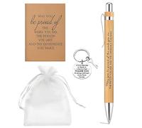 Regalo de despedida para colegas, 1 juego Set de Regalo de Agradecimiento para Colegas Cuaderno Espiral Bolígrafo de Madera Llavero Regalos Inspiradores