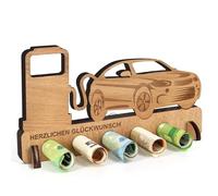 Regalo de dinero de cumpleaños de madera, regalo de dinero para carnet de conducir, nuevo coche, gasolinera, regalo de dinero, regalo de madera, decoración para amigos, familia, mujeres (gasolineras)