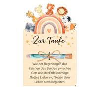 Regalo de dinero de madera para bautizo con arco iris y tubos, regalo de bautizo único, regalos perfectos para bautizos, regalos de bautizo para niñas y niños con grabado, recuerdo de bautizo