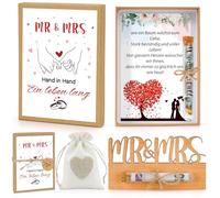 Regalo de dinero embalaje caja de regalo tarjeta de boda cuerda de cáñamo plástico tubo de ensayo (Mr & Mrs)