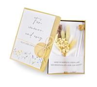 Regalo de dinero para bodas, regalos de boda para novios, dinero, caja de embalaje con tarjeta de boda, flores secas, cuerda de cáñamo, tubo de ensayo, cinta de papel de estraza colgante