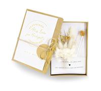 Regalo de dinero para bodas, regalos de boda para parejas de novios, caja de embalaje con tarjeta de boda, flores secas, cuerda de cáñamo, tubo de ensayo, cinta de papel de estraza colgante (C)