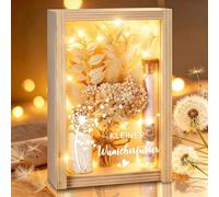 Regalo de dinero, regalo de dinero, caja de regalo, incluye flores secas, caja de madera, tarjeta de felicitación, botellas de deseos para cumpleaños, bodas, comuniones, confirmaciones y Navidad