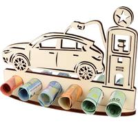 Regalo de dinero XL para coche de madera, idea de regalo, embalaje de cupones, regalo divertido, regalo de dinero para mujeres y hombres, cupón de depósito, carné de conducir, dinero de gasolina