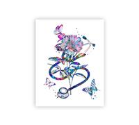 Regalo de Doctor anatomía médica cerebro corazón pulmones acuarela arte impresiones clínica pared decoración lienzo pintura medicina póster Decoración(PC7145,A4 21x30 cm No Frame)