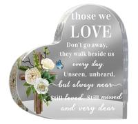 Regalo de duelo, corazón acrílico, regalo conmemorativo para la pérdida de un ser querido, recuerdo de condolencia, decoración de mesa para mamá, papá, abuela, amigo (estilo clásico)
