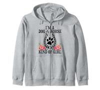 Regalo de equitación con Texto en inglés I'm A Dog & Horse Kind of Girl Sudadera con Capucha