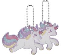 Regalo de escolarización para niñas, colgante reflector de unicornio como regalo para bolsas escolares, relleno para el comienzo del colegio, amuleto de la suerte, multicolor, 8.5*6