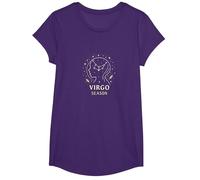 Regalo de Estrella de la astrología del Zodiaco Celestial de la Temporada Virgo Camiseta, Niñas, Morado, L
