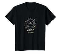 Regalo de Estrella de la astrología del Zodiaco Celestial de la Temporada Virgo Camiseta, Niños, Negro, 3 años