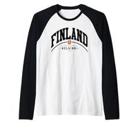 Regalo de Finlandia Bandera Finlandesa República Finlandia Amigo finlandés Camiseta Manga Raglan