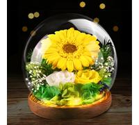 Regalo De Girasol de San Valentín Para Mujeres Esposa, Regalos Mujer, Girasoles Infinitos Eternos De Cristal, Flores Regalo De Cumpleaños Inspirador Del Sol para Amiga Mamá Abuela Maestra Novias