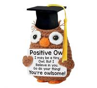 Regalo de graduación 2025, inspirador positivo búho de ganchillo, apoyo emocional, animal divertido con tarjetas de afirmaciones positivas, regalos inspiradores para amigos, profesores, fiesta de