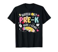 Regalo de graduación para niños con Texto en inglés Watch out Pre-K Kindergarten Here I Come Camiseta