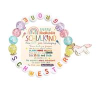 Regalo de inicio de curso escolar para niñas | Pulsera con unicornio para escolares - Relleno con amuletos, tarjeta de felicitación y caja de regalo | Regalo mágico para el inicio del curso escolar
