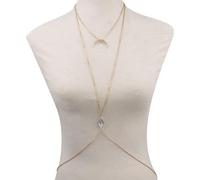 Regalo de joyería adorable y bonito collar con cadena en forma de vientre de la luna, joyas