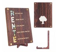 Regalo de jubilación de madera con soporte, regalo de dinero, embalaje de tarjeta, pensión, jubilación, decoración para colegas o familia, regalo de jubilación, regalo de despedida, regalo de