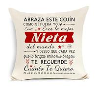 Regalo de la Abuela para la Nieta Abuelo Abraza Este cojín como si Fuera yo Decoración del hogar Funda de cojín para el cumpleaños de la Nieta Regalo de graduación