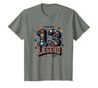 Regalo de Leyenda de 13 años - Regalo de cumpleaños para Adolescentes Camiseta, Niños, Verde Militar Jaspeado, 4 años