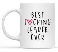 Regalo de líder, el mejor líder de todos los tiempos, tazas de café, taza de café novedosa, taza de té de cerámica con impresión de doble cara para mamá, papá, amigo, esposa, esposo, regalo de 11 oz