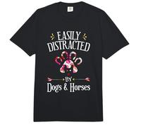 Regalo de los Amantes de los Perros y los Caballos fácilmente distraídos Comfort Colors Adult Heavyweight T-Shirt