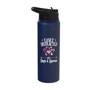 Regalo de los amantes de los perros y los caballos fácilmente distraídos Stainless Steel Insulated Water Bottle