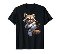 Regalo de luchador de arte marital de karate de mapache salvaje para hombres y mujeres Camiseta
